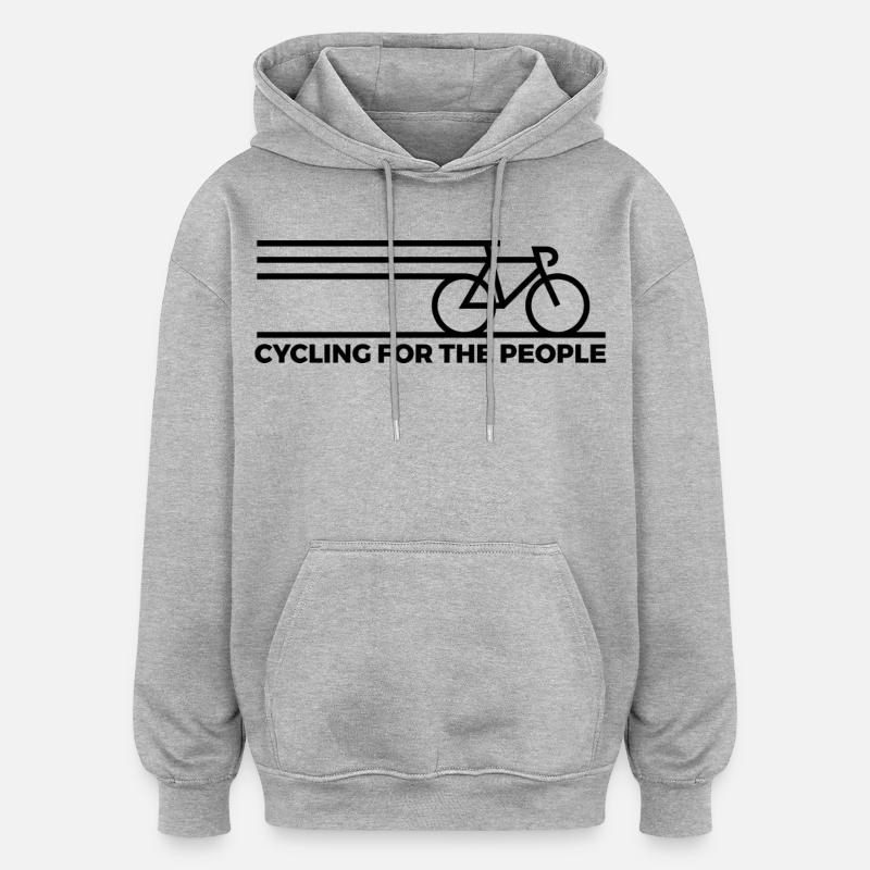 Cyclisme pour le peuple - Sweat à capuche oversize unisexe - gris chiné