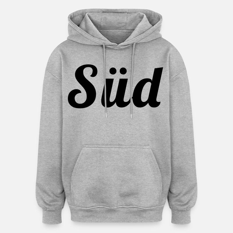schwarz, weiss, blau - Alm Statement - Oversized Unisex Hoodie - Grau meliert