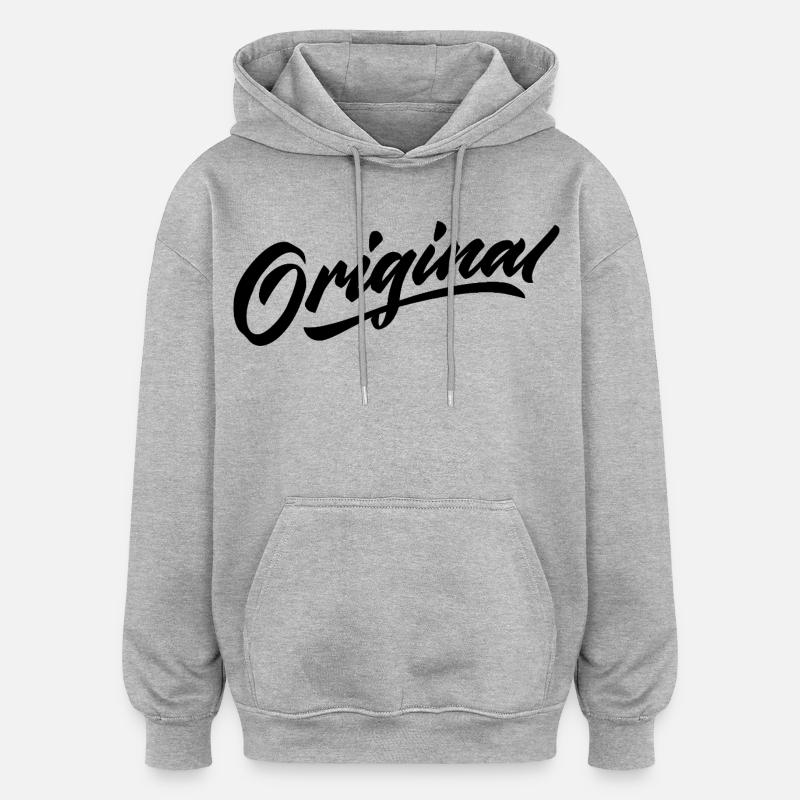 Langue source - Sweat à capuche oversize unisexe - gris chiné