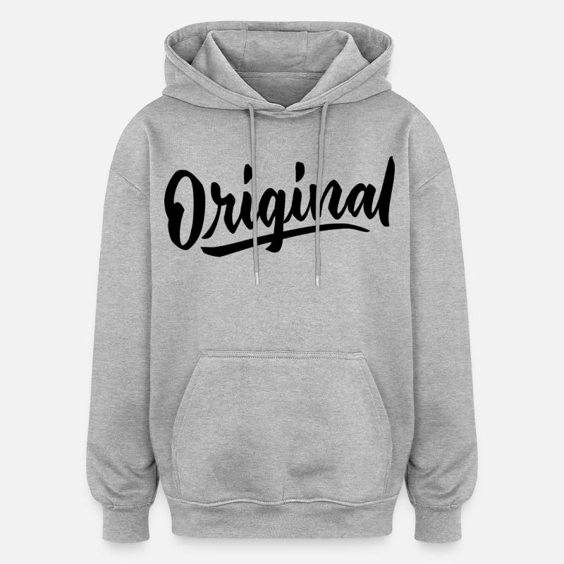 Langue source - Sweat à capuche oversize unisexe - gris chiné