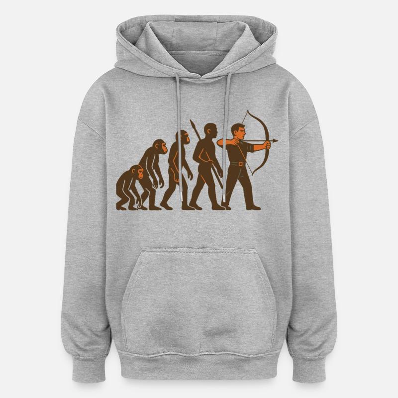 Archery Evolution Bogenschütze Bogen Ziel - Oversized Unisex Hoodie - Grau meliert