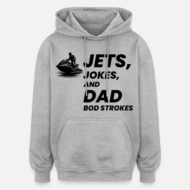 Drôle Jet Ski Dad Bod Été - Sweat à capuche oversize unisexe - gris chiné