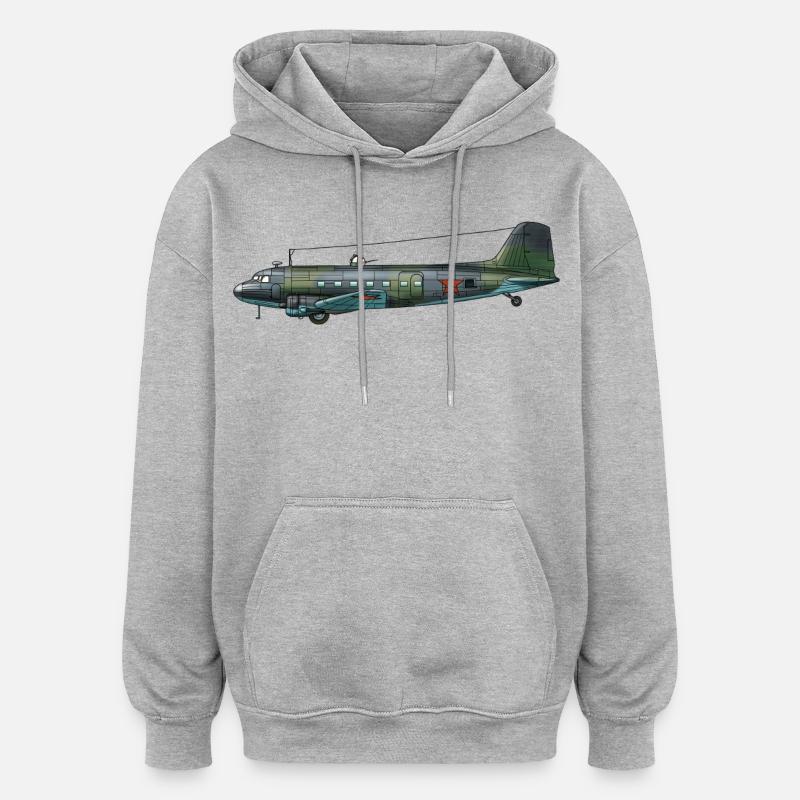 Li-2 - Sweat à capuche oversize unisexe - gris chiné