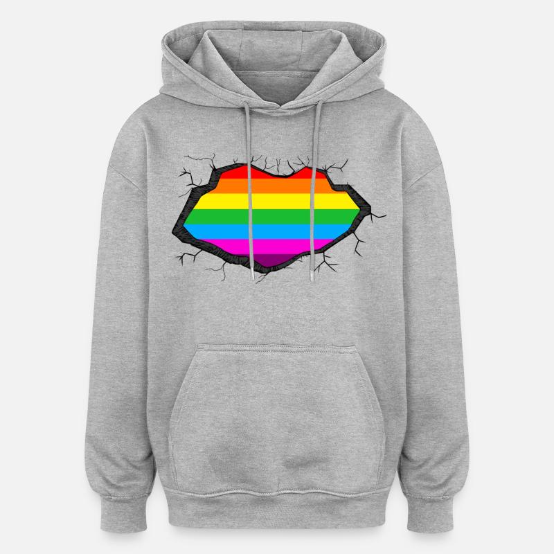 Regenbogen in Mir - Oversized Unisex Hoodie - Grau meliert