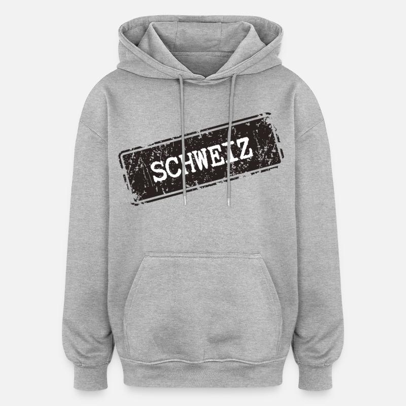 Suisse - Sweat à capuche oversize unisexe - gris chiné