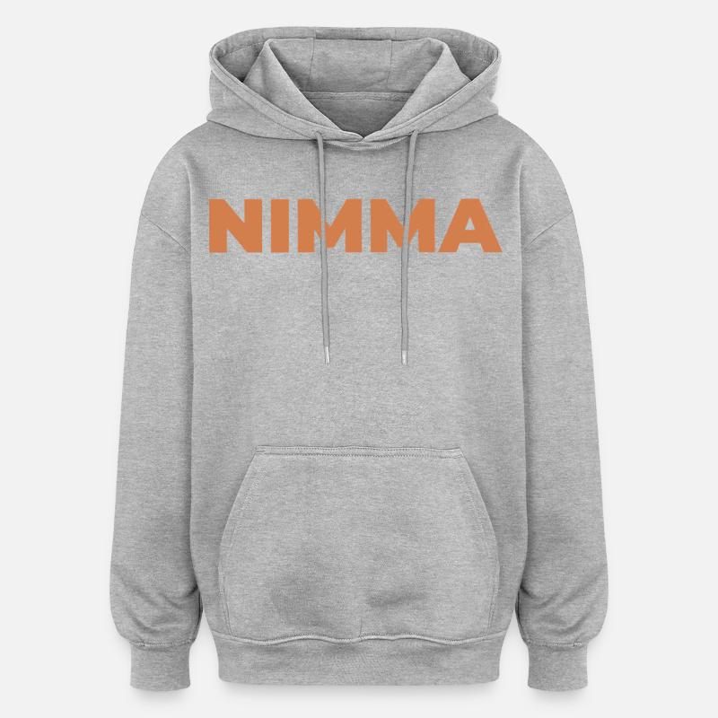 NIMMA - Sweat à capuche oversize unisexe - gris chiné