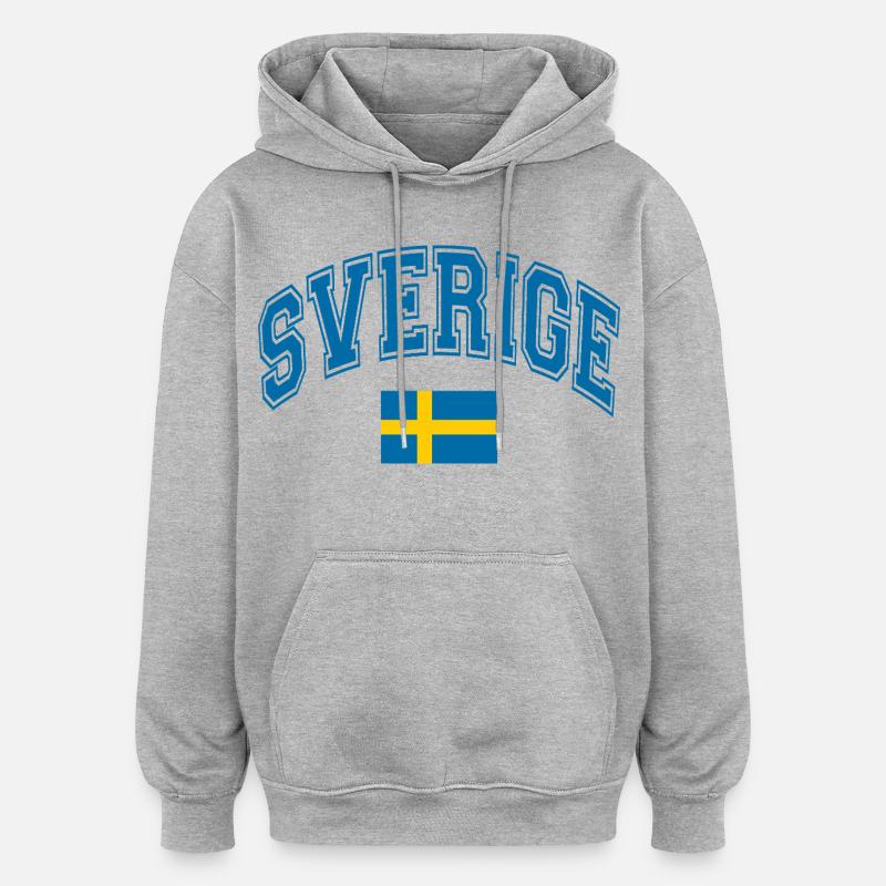 Drapeau de la Suède - Sweat à capuche oversize unisexe - gris chiné