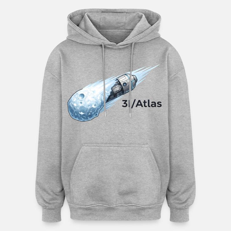 Comet flight through space - Oversized Unisex Hoodie - heather grey