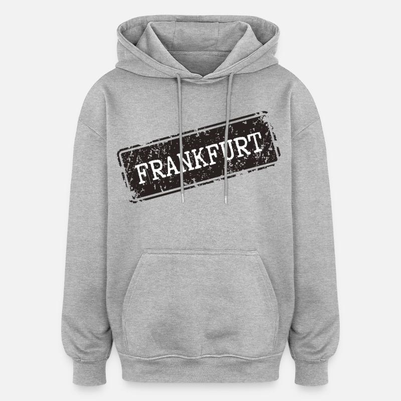 Francfort - Sweat à capuche oversize unisexe - gris chiné