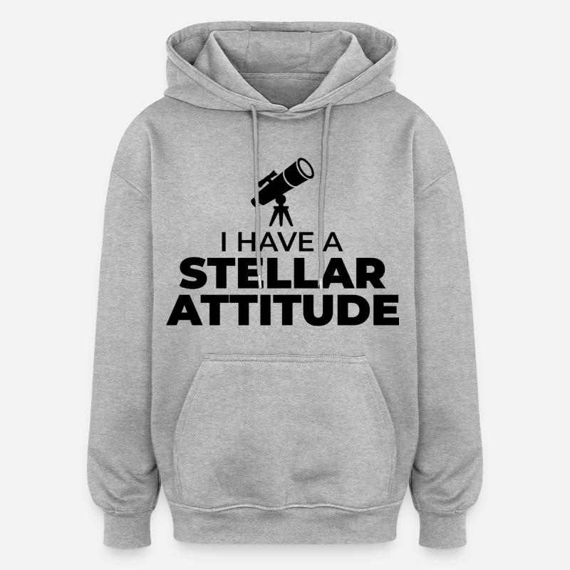 Astronomie Sciences spatiales - Sweat à capuche oversize unisexe - gris chiné