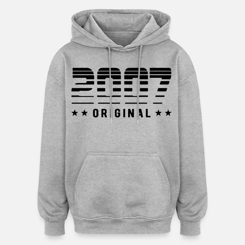 Édition limitée originale 2007 - Anniversaire - Sweat à capuche oversize unisexe - gris chiné