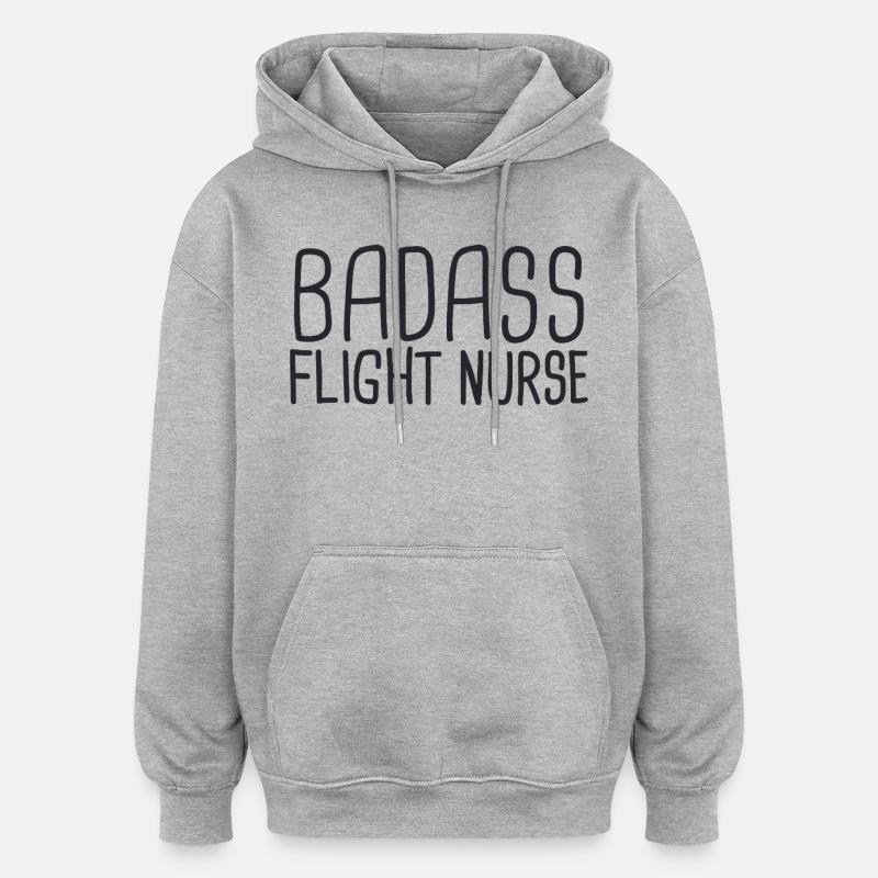 Infirmière de vol Badass Air Rescue - Sweat à capuche oversize unisexe - gris chiné