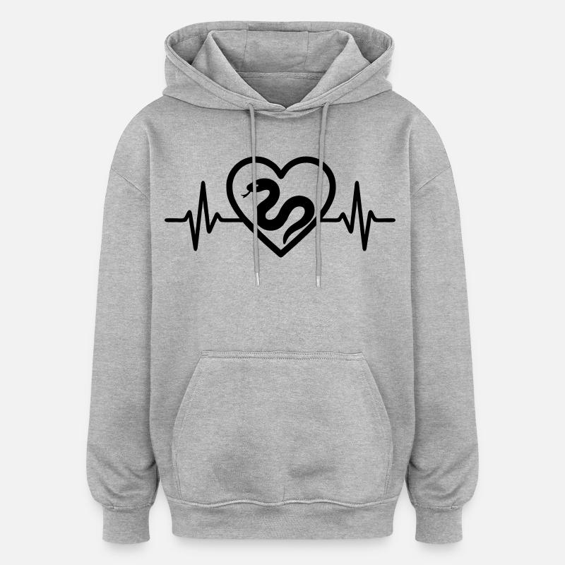 Cœur de serpent - Sweat à capuche oversize unisexe - gris chiné