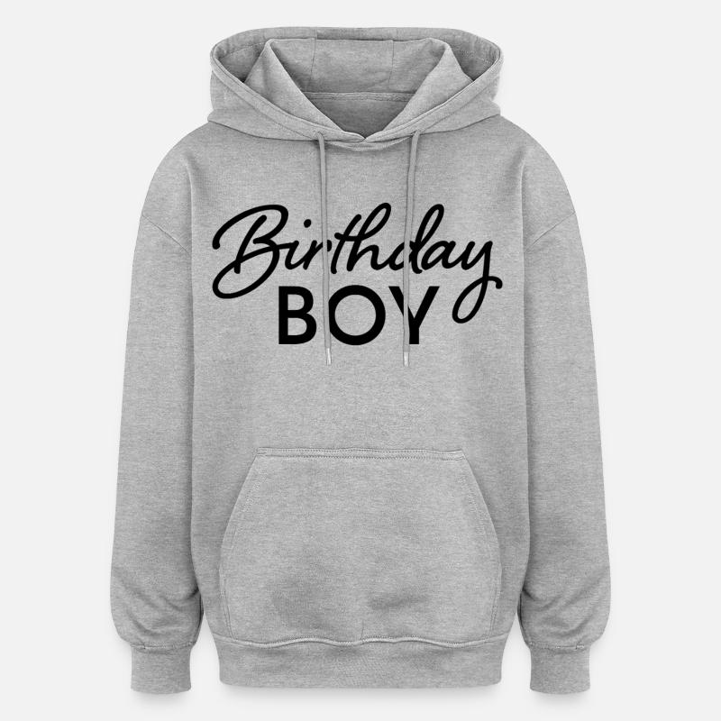 Garçon d’anniversaire - Sweat à capuche oversize unisexe - gris chiné