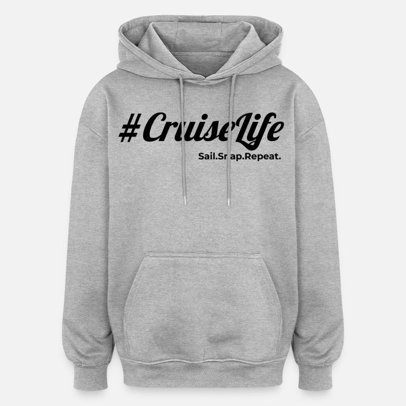 #CruiseLife - Sweat à capuche oversize unisexe - gris chiné