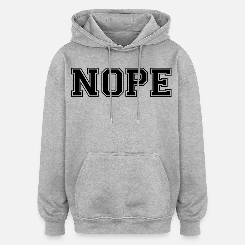Non - Sweat à capuche oversize unisexe - gris chiné