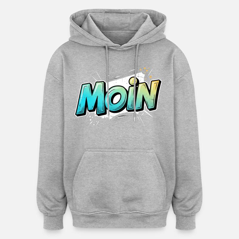 Comic Pop Art Moin Design - Oversized Unisex Hoodie - heather grey