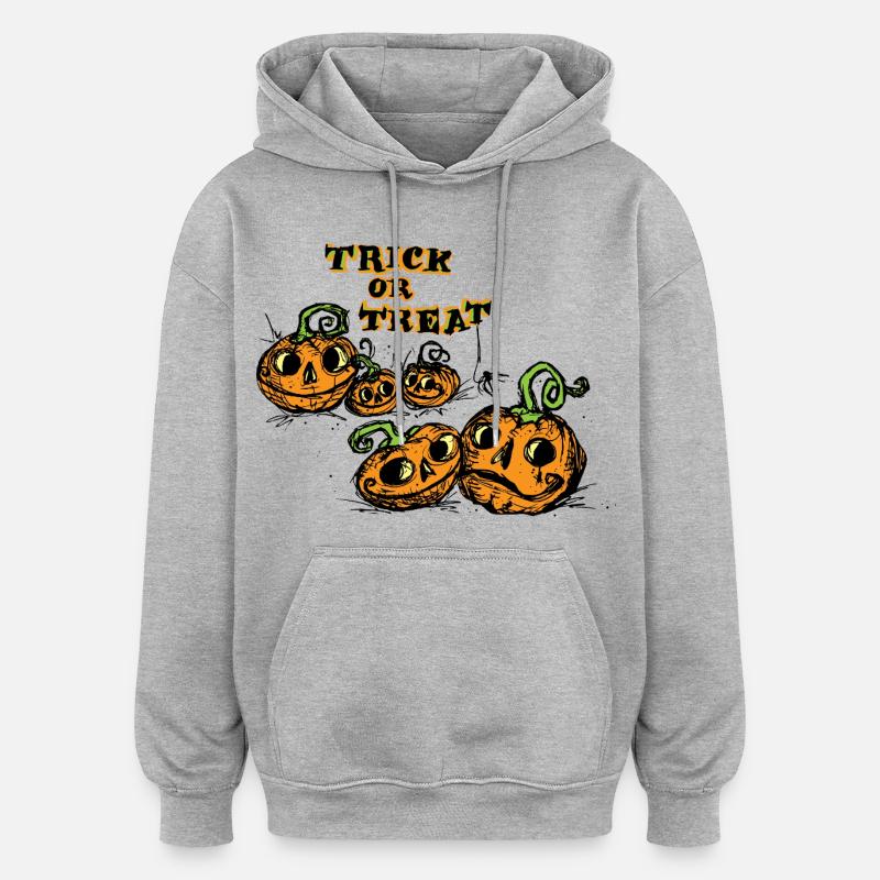 Halloween Trick or Treat Mignon - Sweat à capuche oversize unisexe - gris chiné