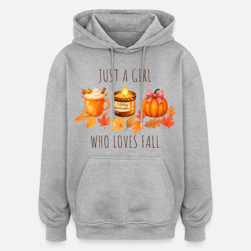 Nur ein Mädchen das Herbst liebt - Oversized Unisex Hoodie - Grau meliert