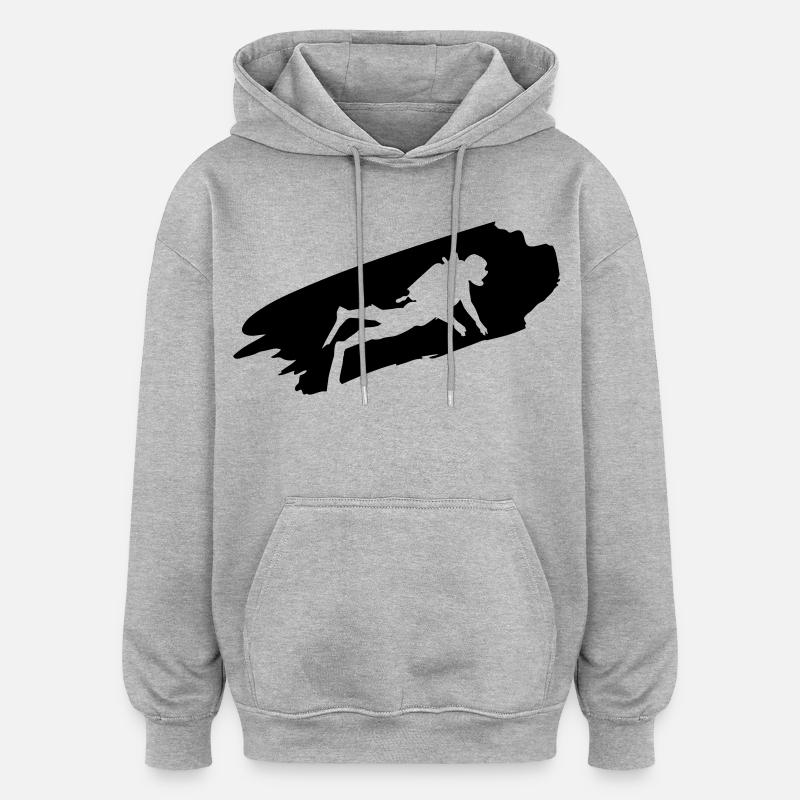 Plongeur - Plongée - Cadeaux de plongée - Sweat à capuche oversize unisexe - gris chiné