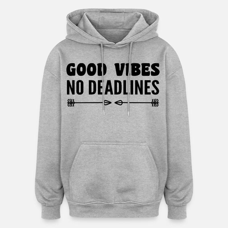 No deadlines - Sweat à capuche oversize unisexe - gris chiné