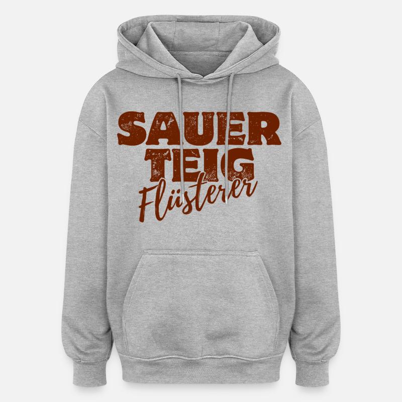 Chuchoteur au levain - Sweat à capuche oversize unisexe - gris chiné