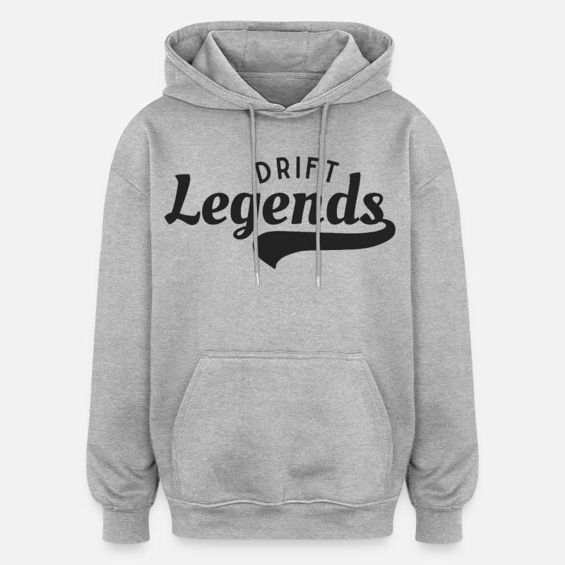 Légendes du drift rétro - Sweat à capuche oversize unisexe - gris chiné