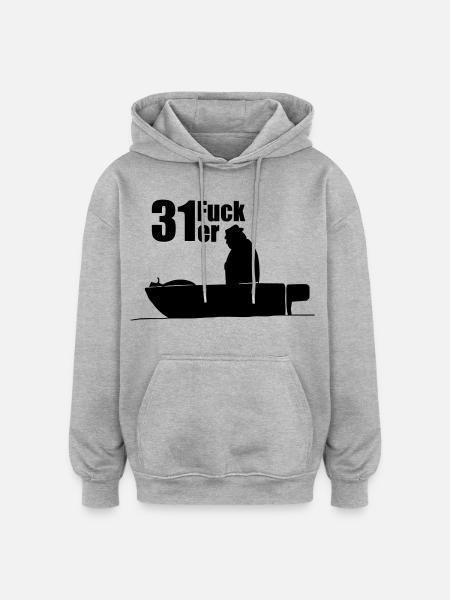 DER kleine PATE - 31er - Oversized Unisex Hoodie - Grau meliert
