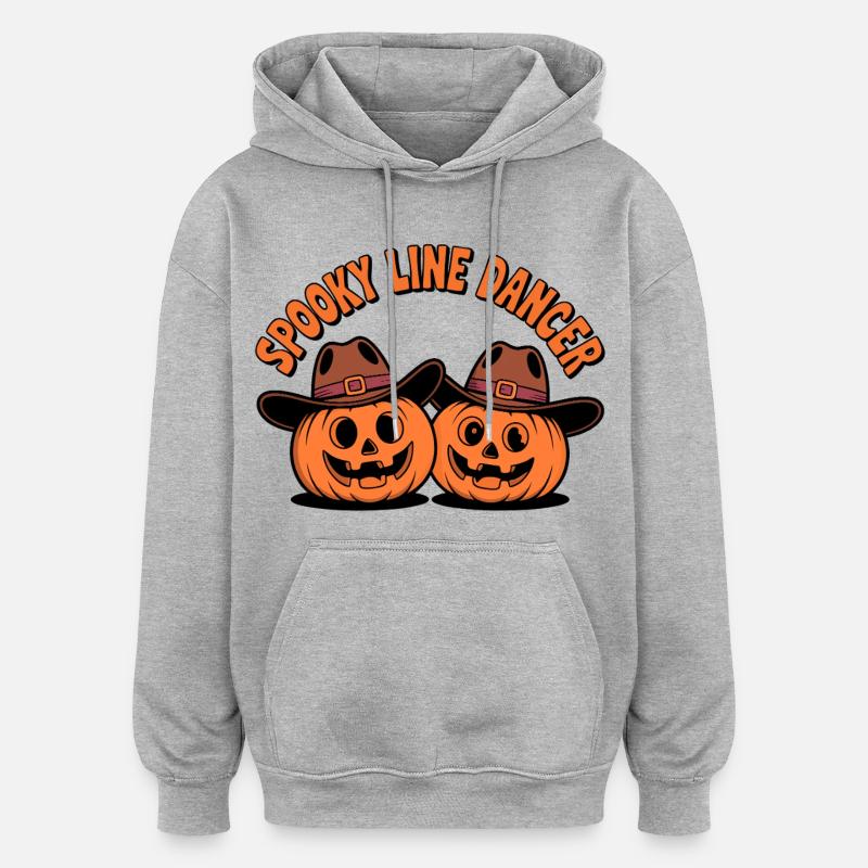 Danseuse de citrouille hantée d’Halloween - Sweat à capuche oversize unisexe - gris chiné
