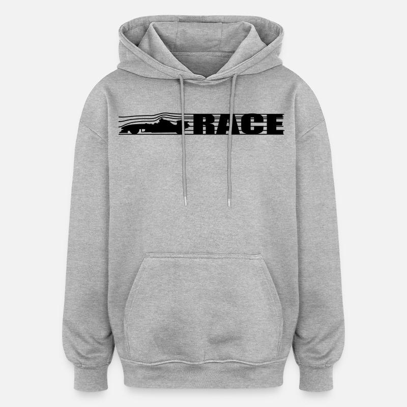 Course - Sweat à capuche oversize unisexe - gris chiné