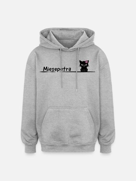 Miesepetra – Funny Cat Pun Petra - Oversized Unisex Hoodie - heather grey