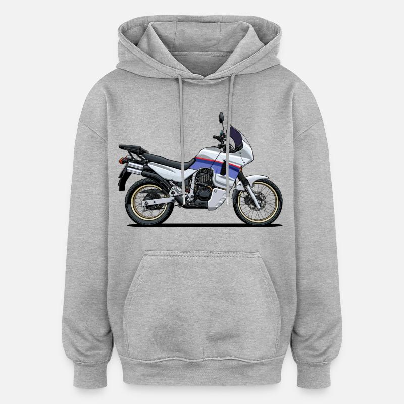 Vélo d’aventure - Sweat à capuche oversize unisexe - gris chiné