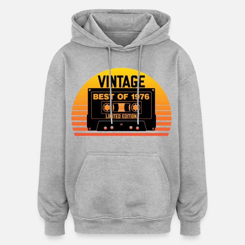 Millésime 1976 Best Of Cassette - Sweat à capuche oversize unisexe - gris chiné