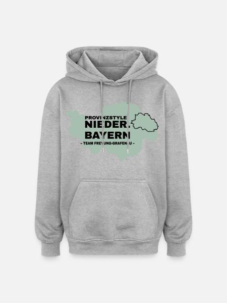 Basse-Bavière | FREYUNG-GRAFENAU - Sweat à capuche oversize unisexe - gris chiné