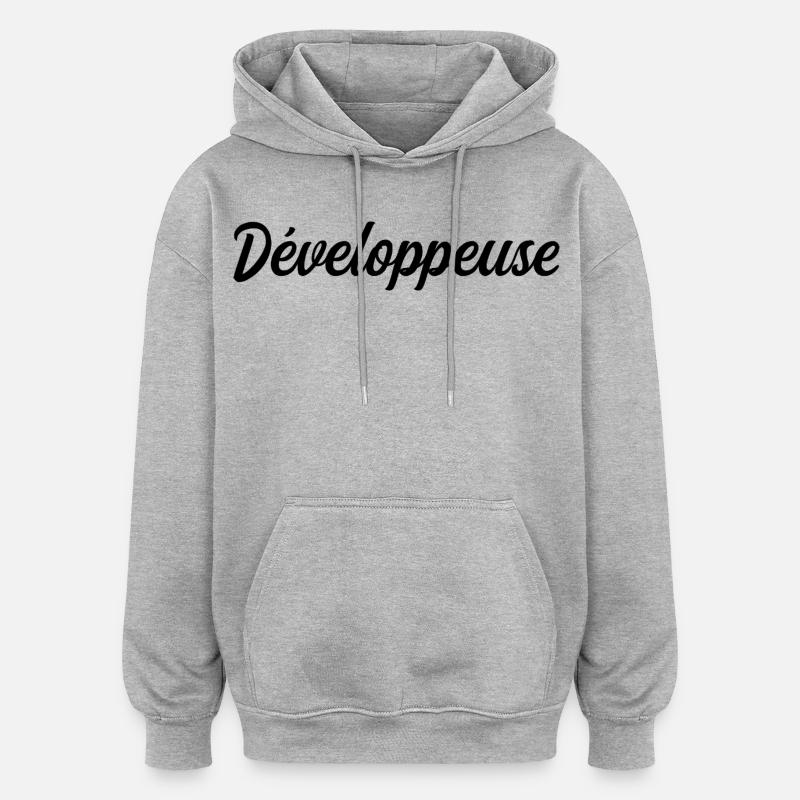 Développeuse Web Code Logiciel Application Tech - Sweat à capuche oversize unisexe - gris chiné