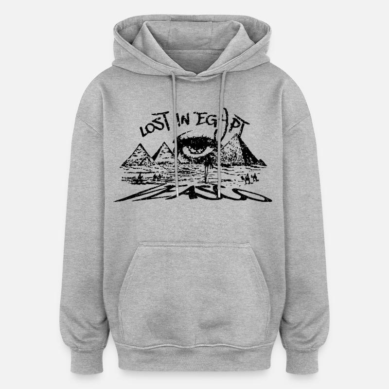 Perdu en Égypte - Sweat à capuche oversize unisexe - gris chiné