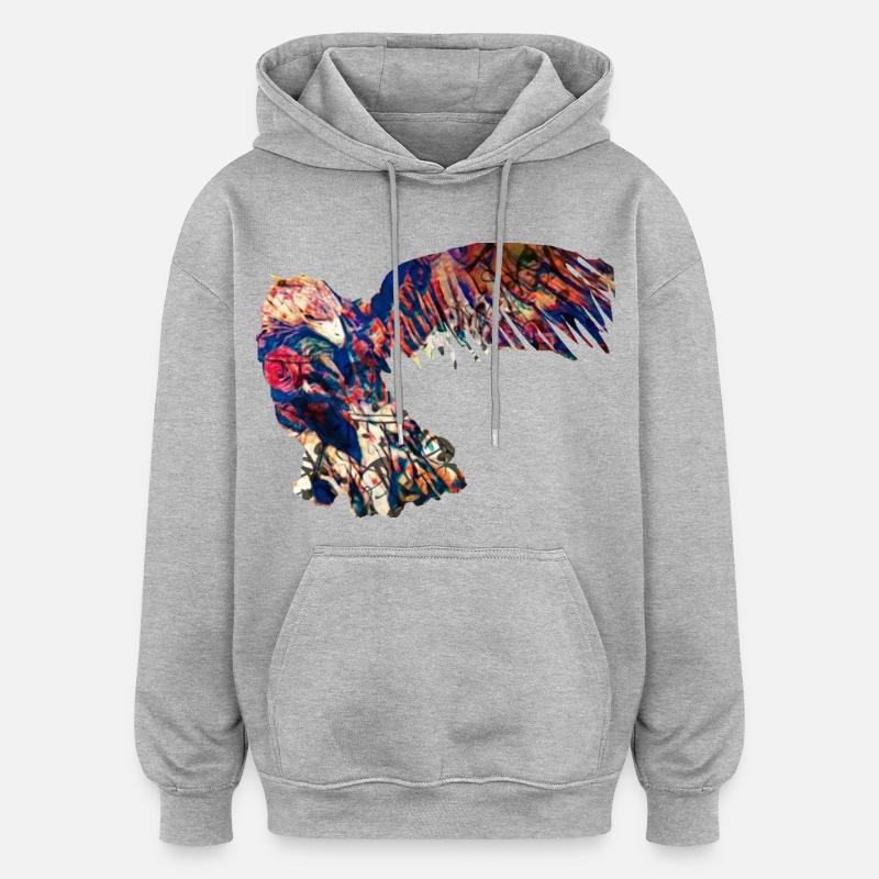 Igle - Sweat à capuche oversize unisexe - gris chiné