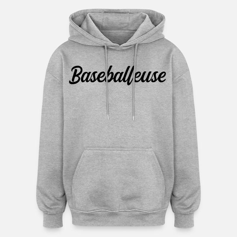 Baseballeuse Sportive Balle Batte Terrain - Sweat à capuche oversize unisexe - gris chiné