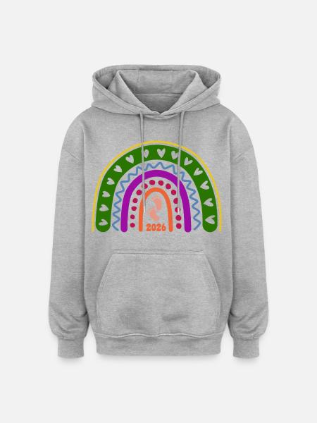Quand l’amour devient vie - Bébé 2026 - Sweat à capuche oversize unisexe - gris chiné