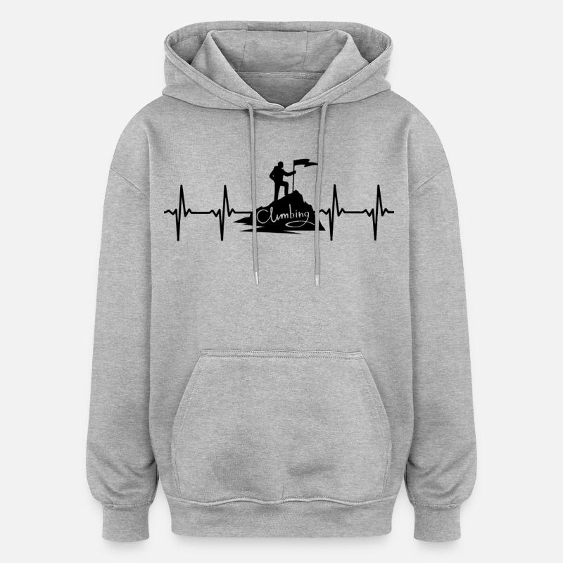 Escalade - Sweat à capuche oversize unisexe - gris chiné
