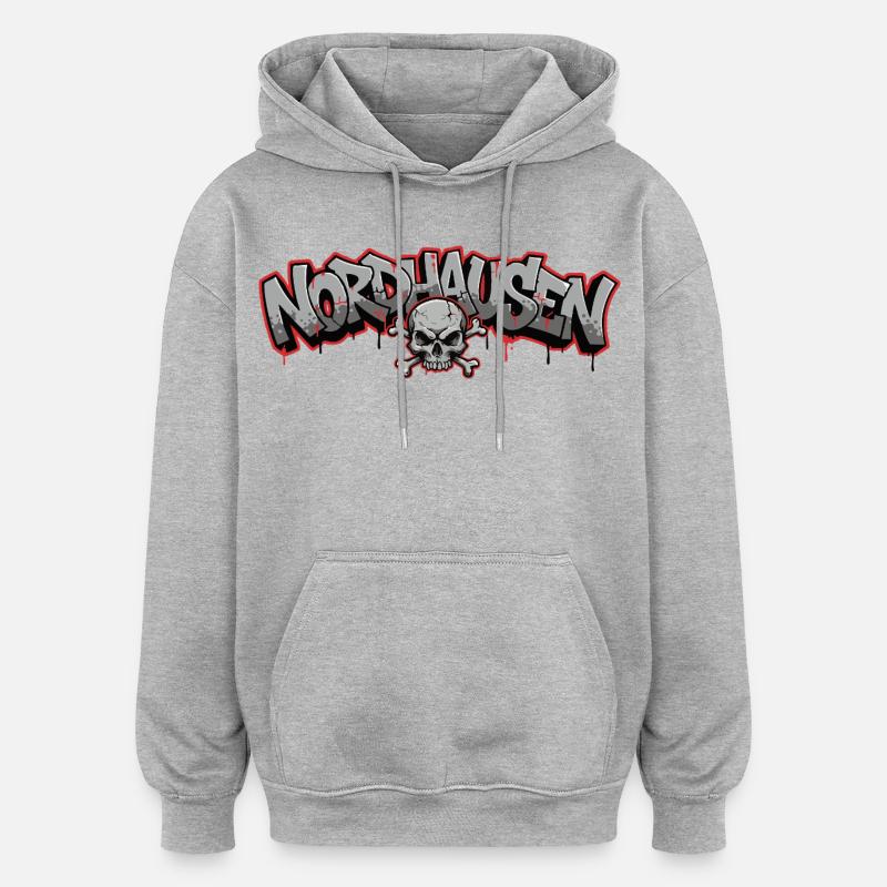 Nordhausen Graffiti Crâne Thuringe - Sweat à capuche oversize unisexe - gris chiné