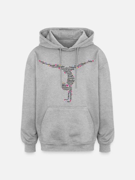 Turnerin Bodenturnen Kunstturnen - Oversized Unisex Hoodie - Grau meliert
