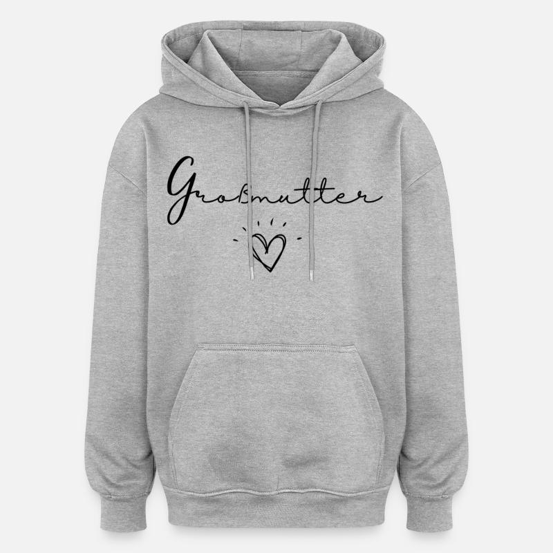 Großmutter - Sweat à capuche oversize unisexe - gris chiné