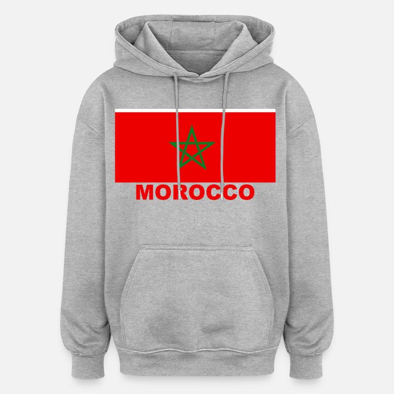 Maillot du Maroc - Sweat à capuche oversize unisexe - gris chiné