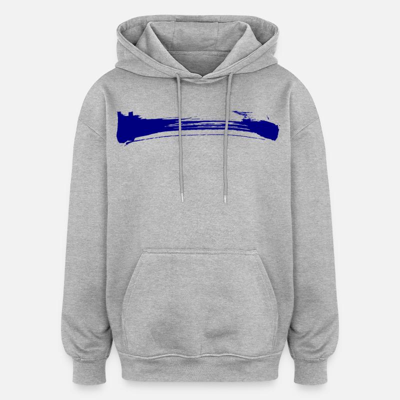Rayures - Coup de pinceau - Sweat à capuche oversize unisexe - gris chiné