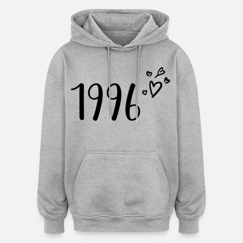 1996 - Sweat à capuche oversize unisexe - gris chiné