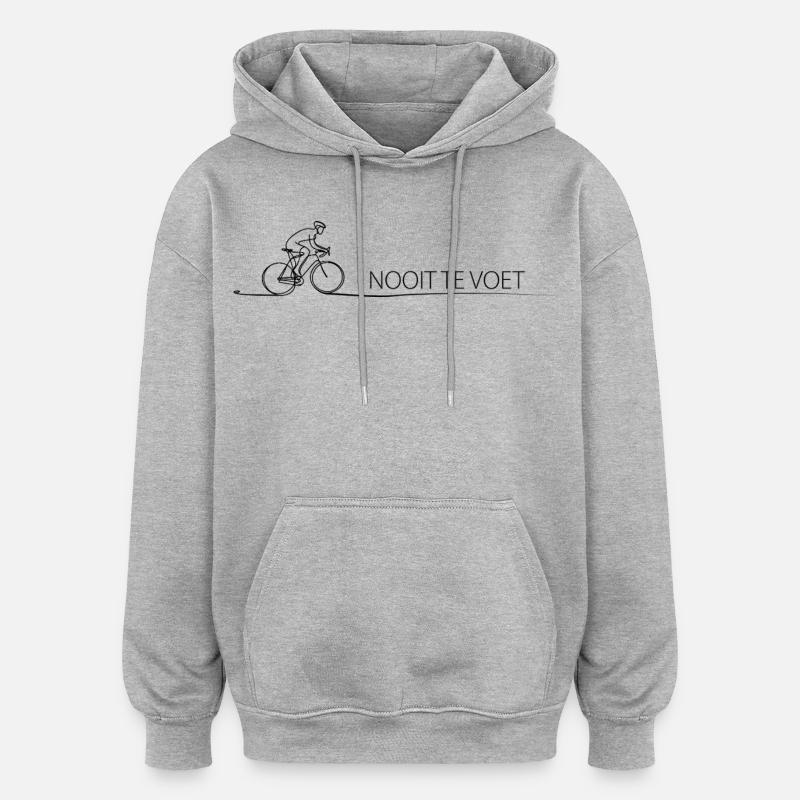 Nooit Te Voet Vélo Cyclisme - Sweat à capuche oversize unisexe - gris chiné