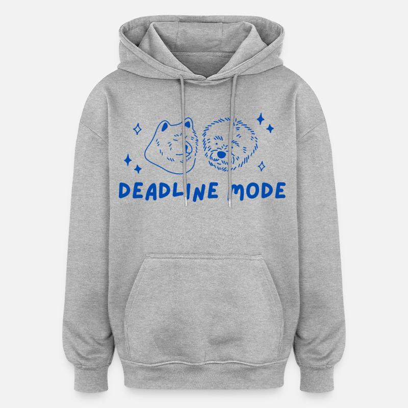 Mode Deadline - Sweat à capuche oversize unisexe - gris chiné