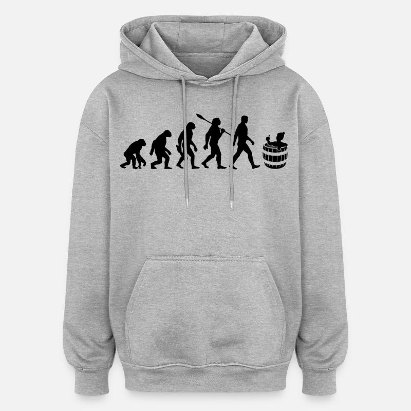 Evolution - Eisbader - Winterbaden - Eisbaden - Oversized Unisex Hoodie - heather grey
