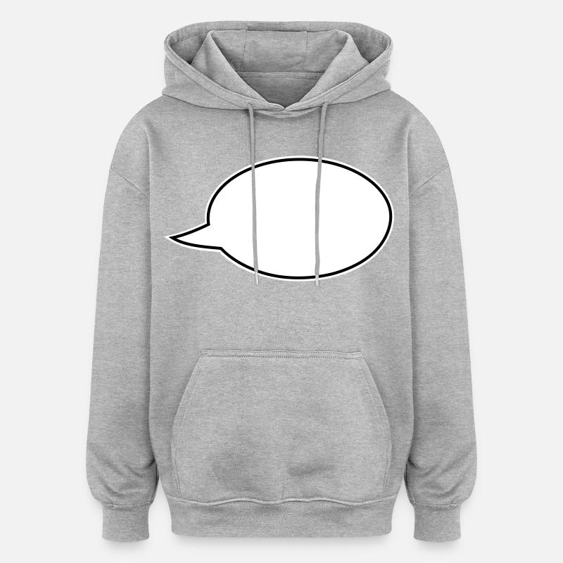 Sprechblase Comic rechts - Oversized Unisex Hoodie - Grau meliert